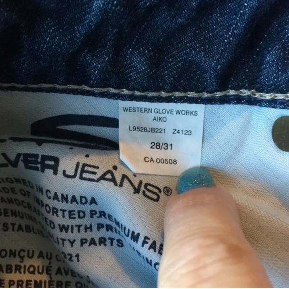 Silver Aiko Jeans 28 Distressed Boot Cut Altered Cut - Picture 4 of 10